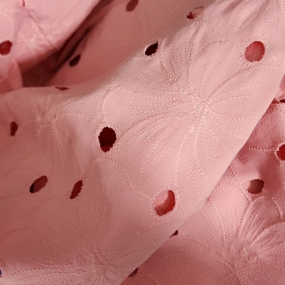 NWOT LOFT Pink Eyelet Sweatshirt - Picture 8 of 13